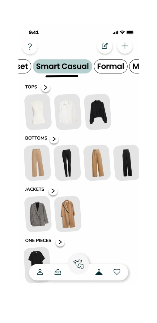 Pronti App - Tops, Bottoms, Jackets, and One Pieces Selections
