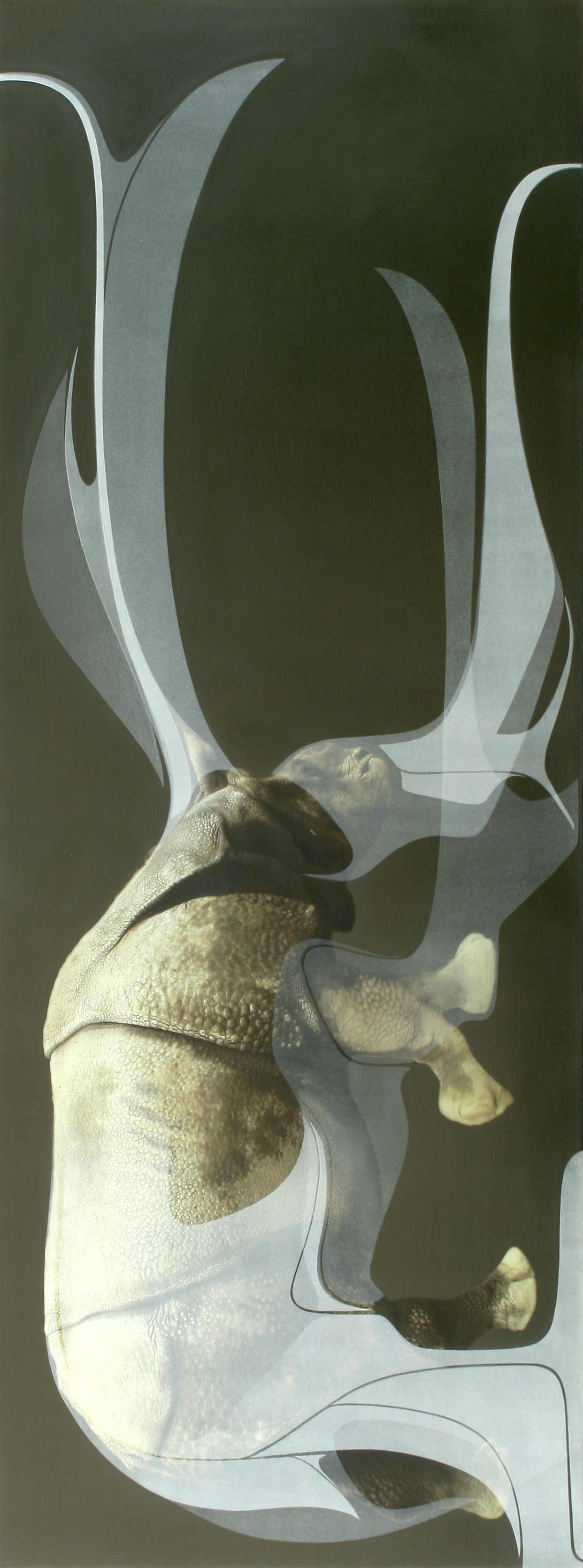 Painting by Ryan Hackett titled Rhinogrowth. Click on this image to preview related paintings in this body of work.
