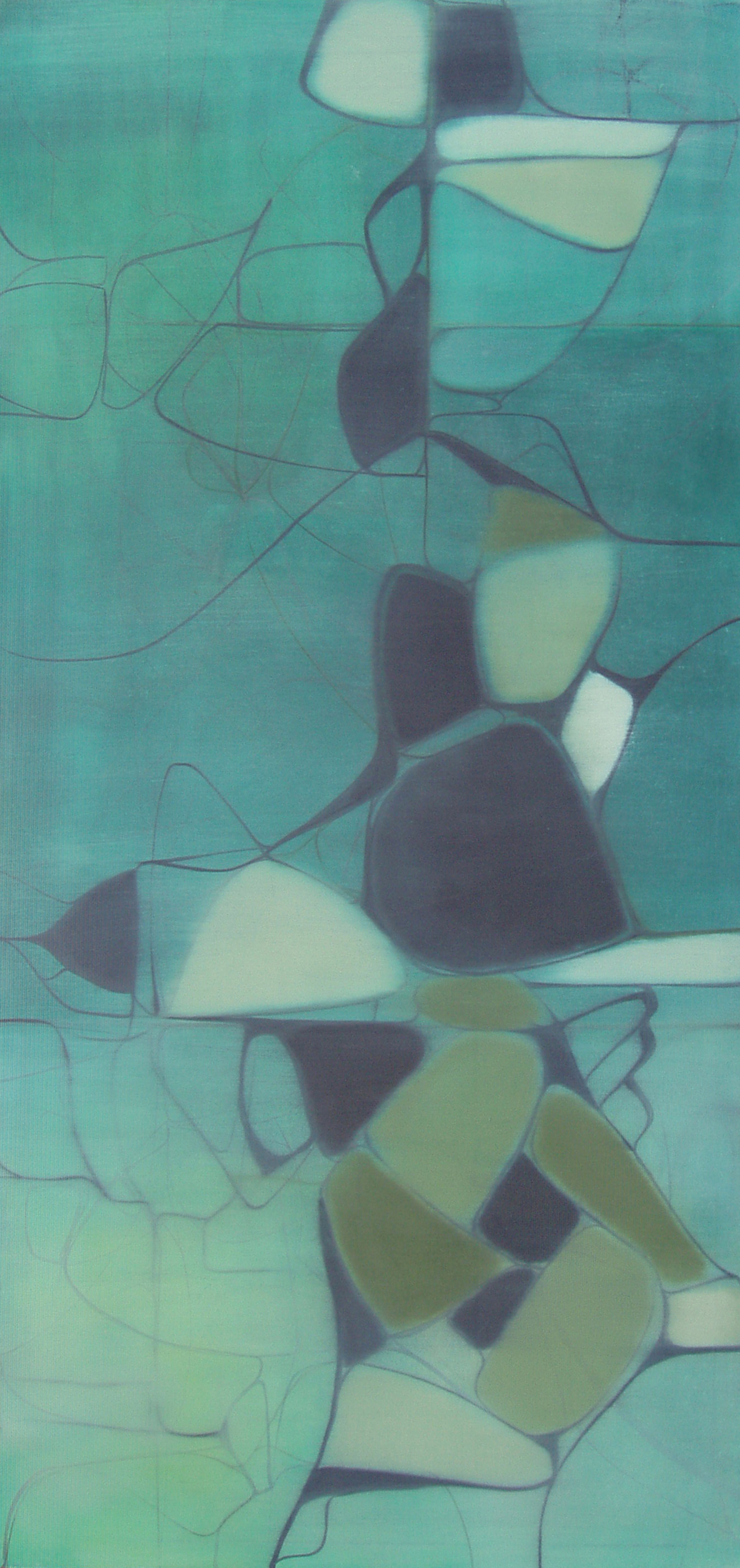 Painting by Ryan Hackett titled Recompression. Click on this image to preview related early paintings in this group.