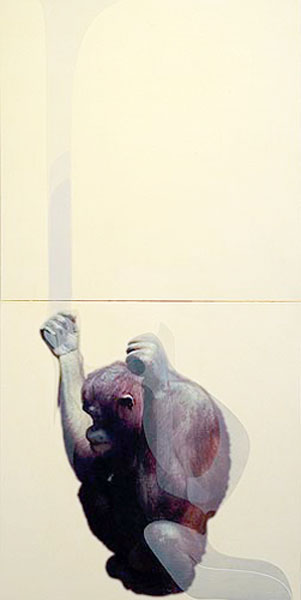 Painting by Ryan Hackett titled Orangutangrowth 1. Click on this image to preview related paintings in this body of work.