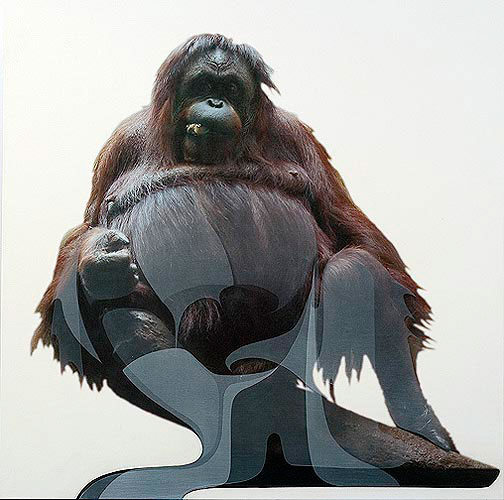 Painting by Ryan Hackett titled Orangutangrowth 2. Click on this image to preview related paintings in this body of work.