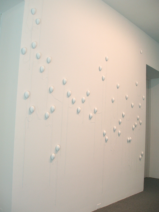 An immersive sound installation by artist Ryan Hackett titled Reconstructed Cicada Vocalizations, shown from another angle.