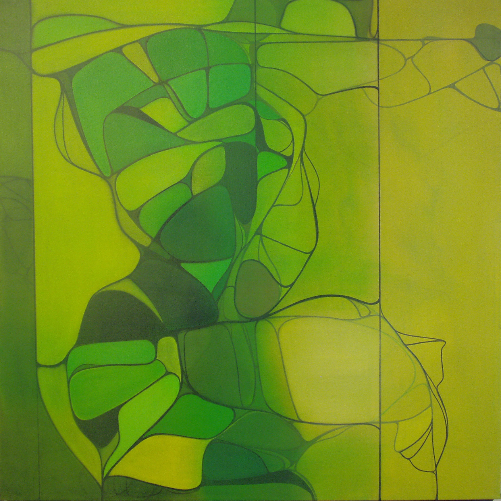 Painting by Ryan Hackett titled Subalpinedrift. Click on this image to preview related early paintings in this group.
