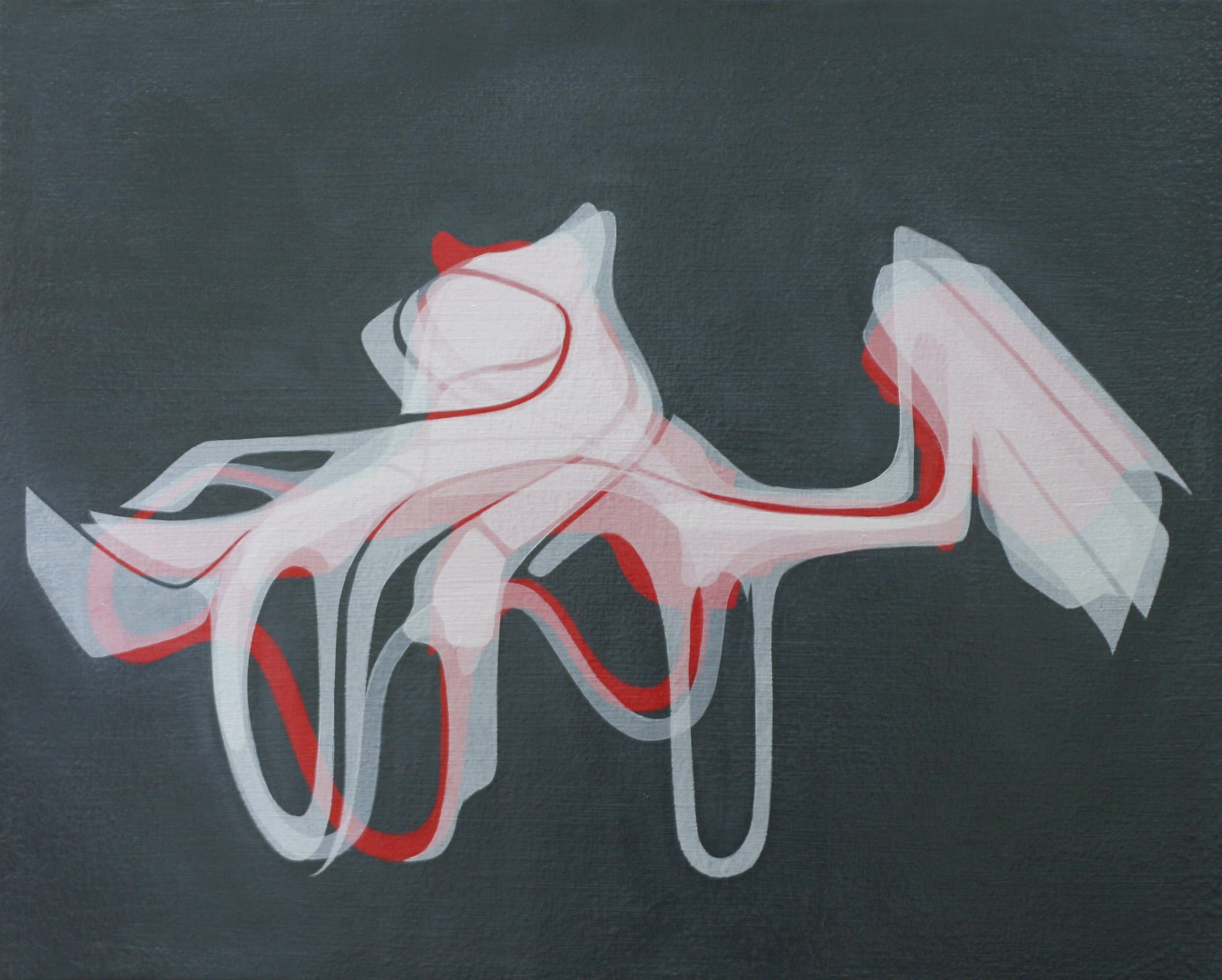Painting by Ryan Hackett titled Suspension | Smithsonian National Zoo, WDC [Tiger Enclosure]. Click on this image to preview related paintings in this body of work.