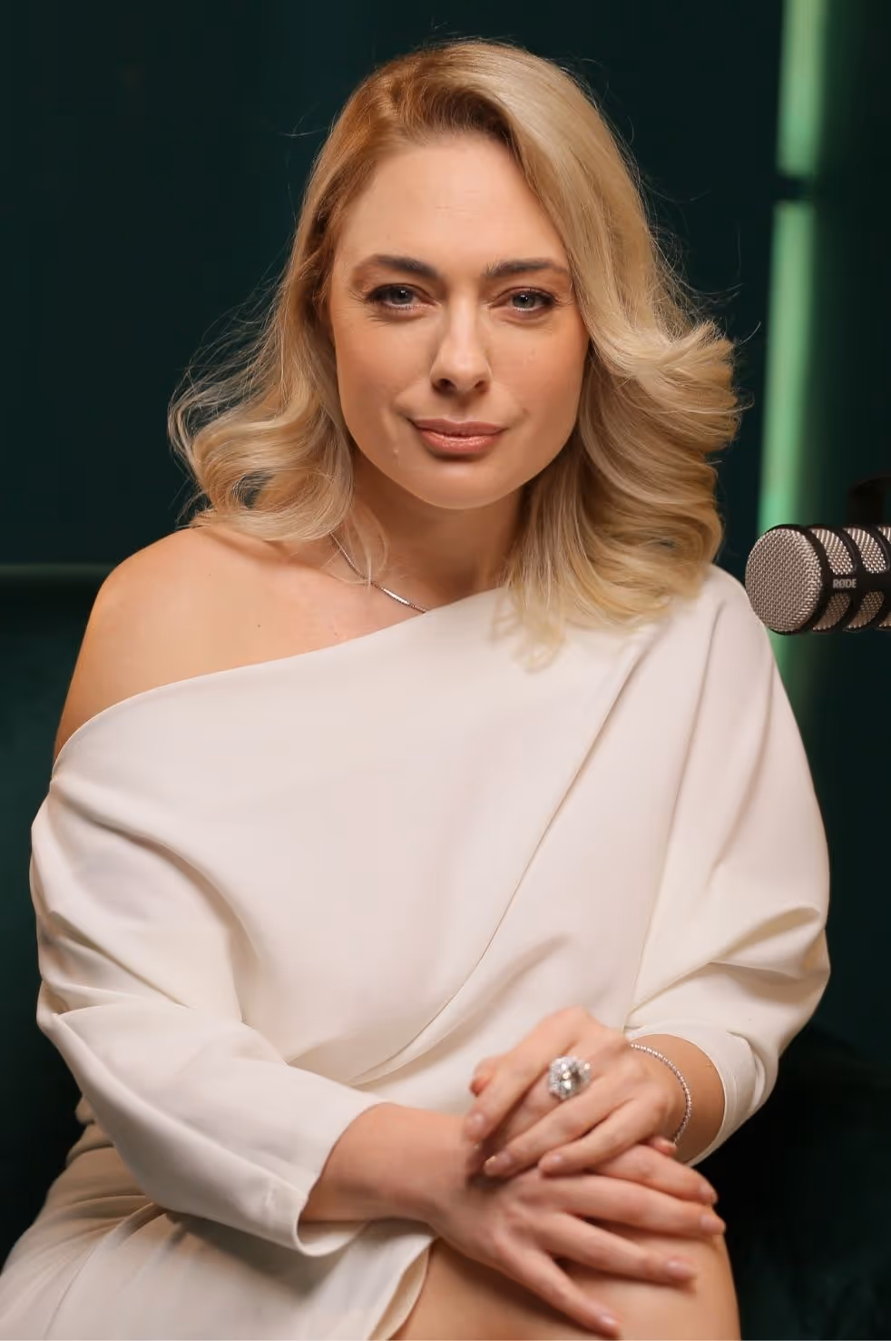 a woman in a white dress