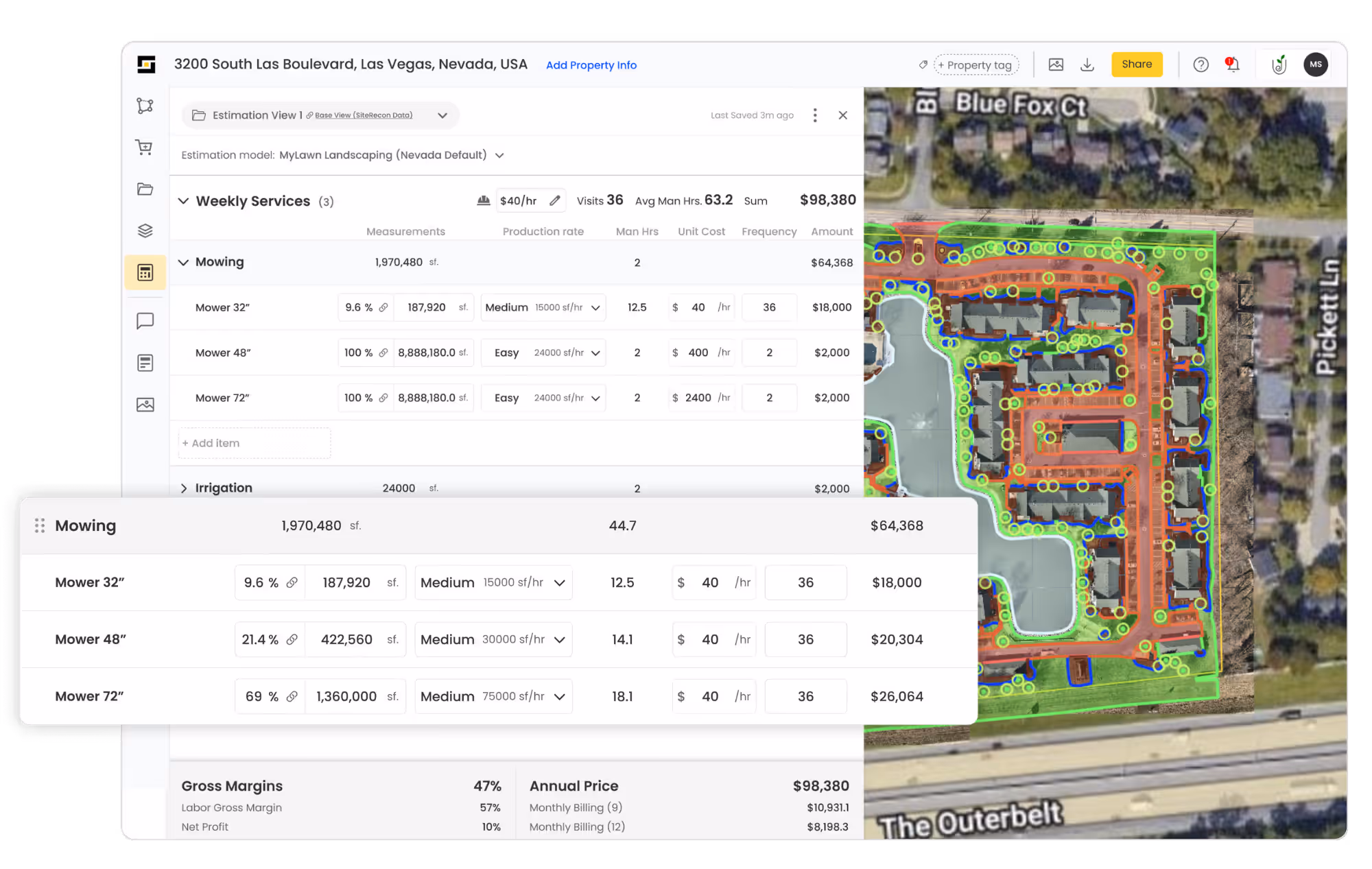 A SiteRecon Estimator Dashboard 