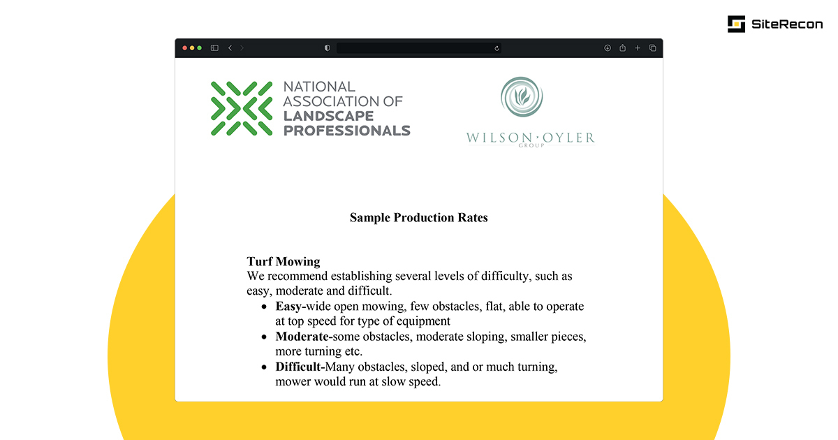 Landscaping Production Rates Guide