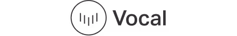 Vocal logo featuring a circular soundwave icon to the left of the word 'Vocal'.