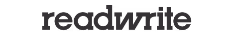 Black text logo reading 'readwrite.' on a transparent background.
