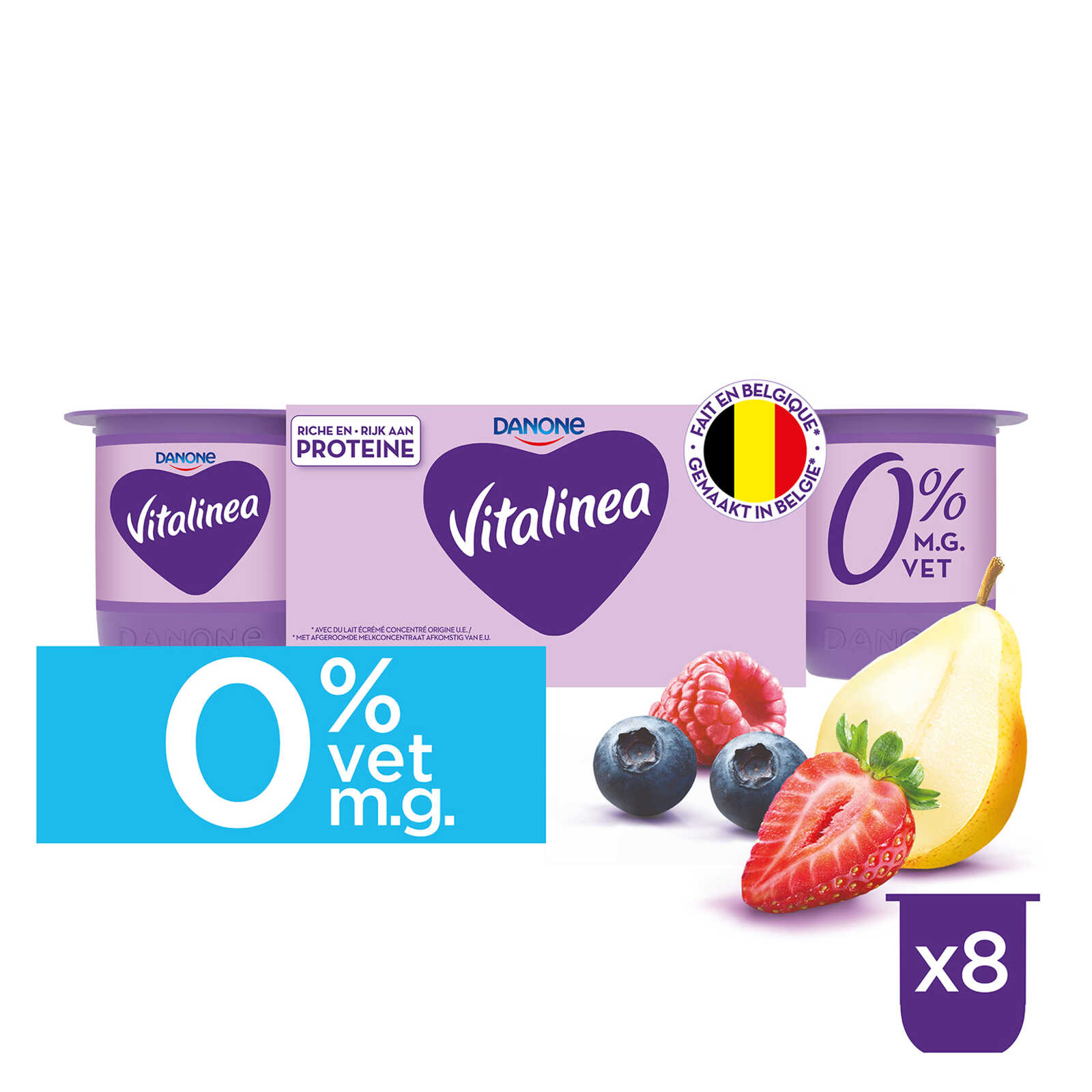 Yaourt | Myrtille-Fraise-Framboise-Poire | 0% m.g.