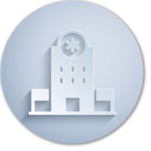 paper cut out graphic of hospital illustration
