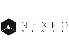Expo Group logo with a hexagonal shape and bold text.