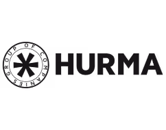 Hurma logo with a circular emblem featuring an asterisk symbol on the left side.