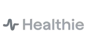 Healthie logo with stylized wave symbol.