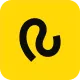 Black stylized letter R logo on a yellow square background with rounded corners.