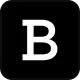 Braintree company logo in white on black square background.