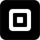 Square payment service black icon with layered square shapes.
