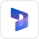 Microsoft Dynamics logo with shades of blue forming a stylized letter D.