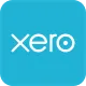 Xero company logo with white text on a blue rounded square background.