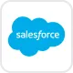 Salesforce logo in white text inside a blue cloud shape on a white background.