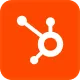 HubSpot orange square icon with white connected nodes logo.