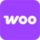 WooCommerce logo with white text on a purple square background.