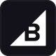 Black square logo divided diagonally with white letter B on black and black letter B on white.