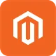 Magento logo with a white stylized M on an orange square background.