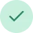 Green circle with a checkmark icon inside indicating confirmation or success.