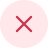 Red circular icon with a red X in the center