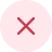 Red circular icon with a red X in the center