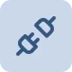 Blue robot icon with antennas and two eyes on a light blue rounded square background.