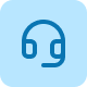 Blue robot icon with antennas and two eyes on a light blue rounded square background.