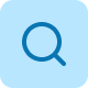 Blue robot icon with antennas and two eyes on a light blue rounded square background.