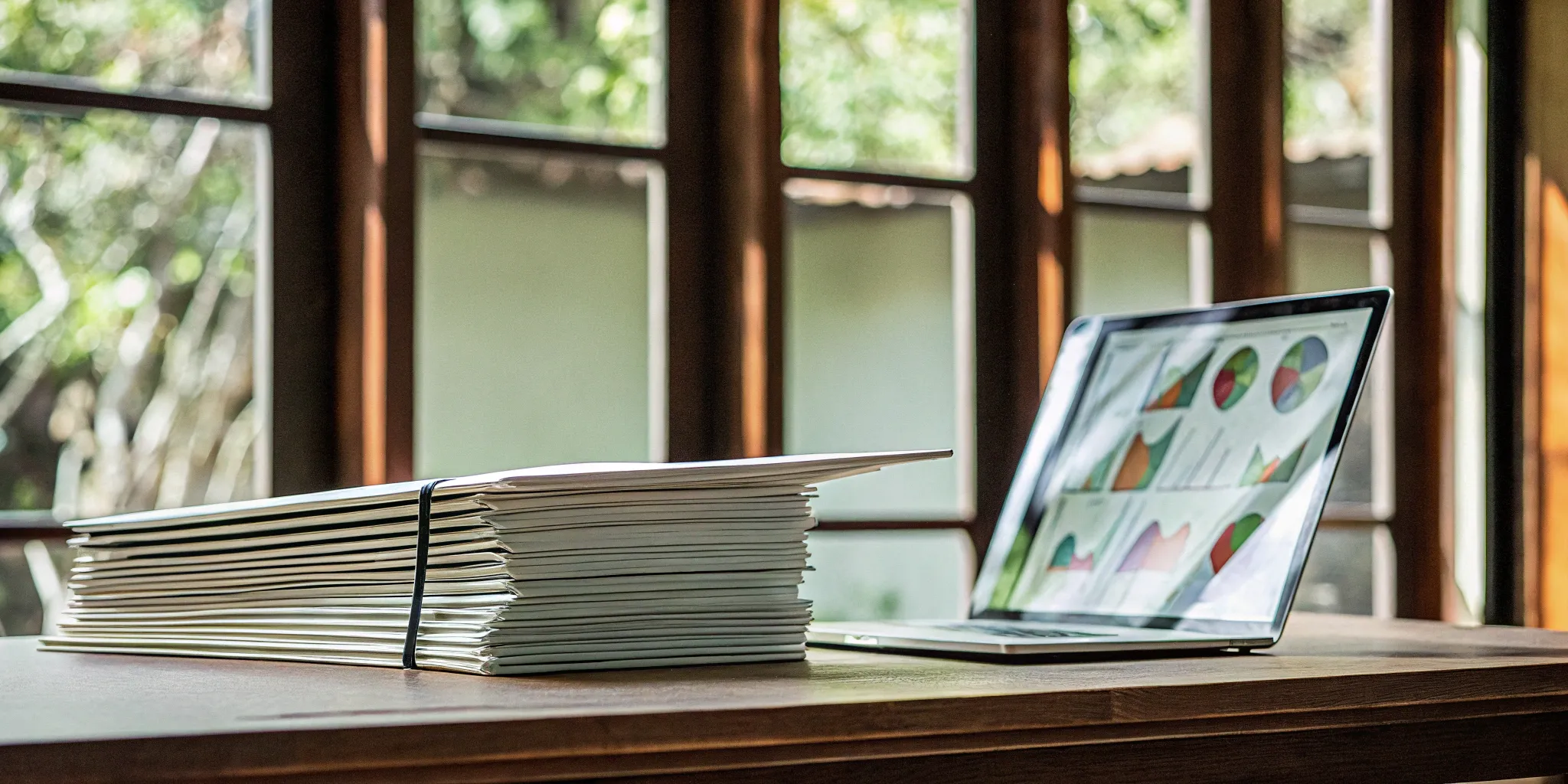ASC 606 and ASC 944 compliance documents and charts on a laptop.