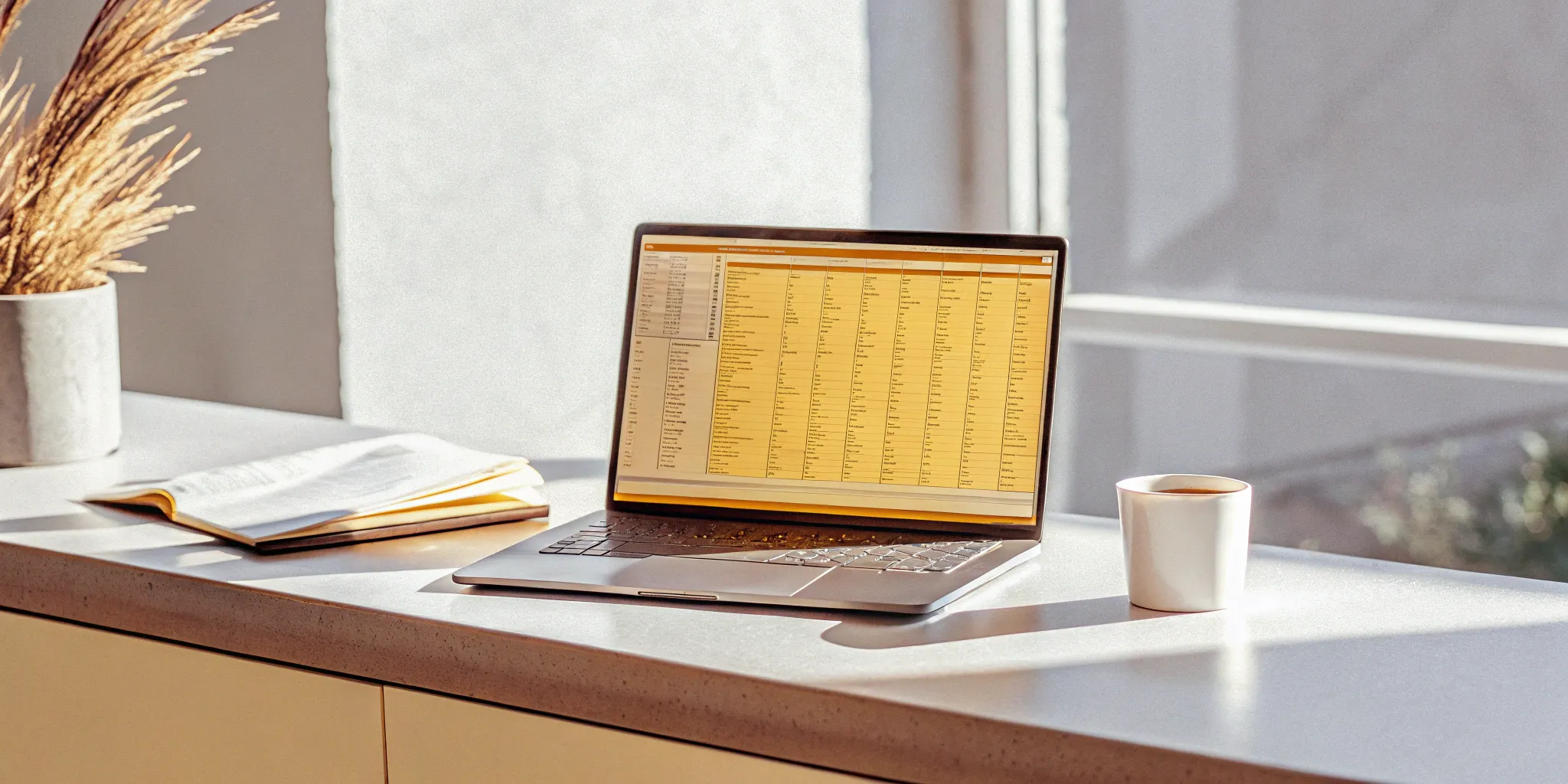 Automated accounting journal entry on a laptop.