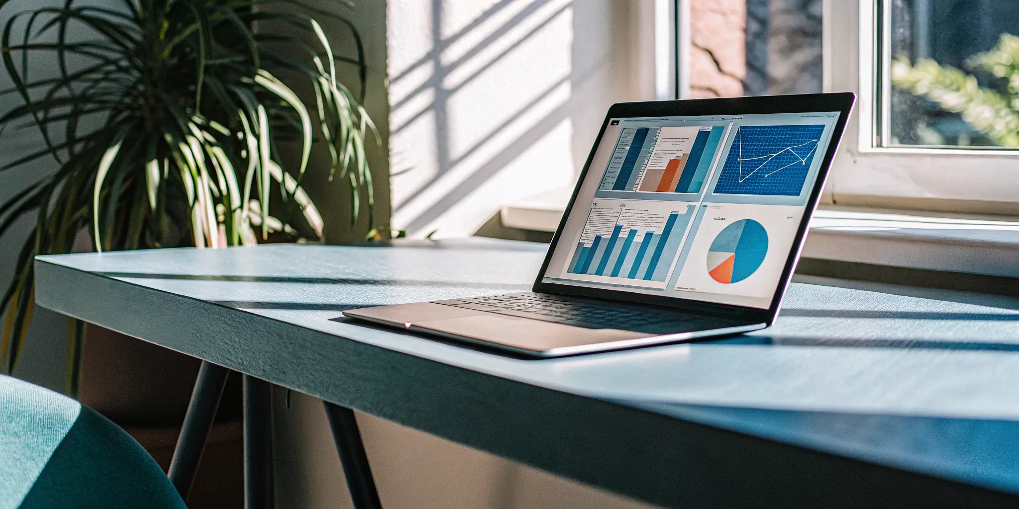Accounting software automates data analysis on a laptop.