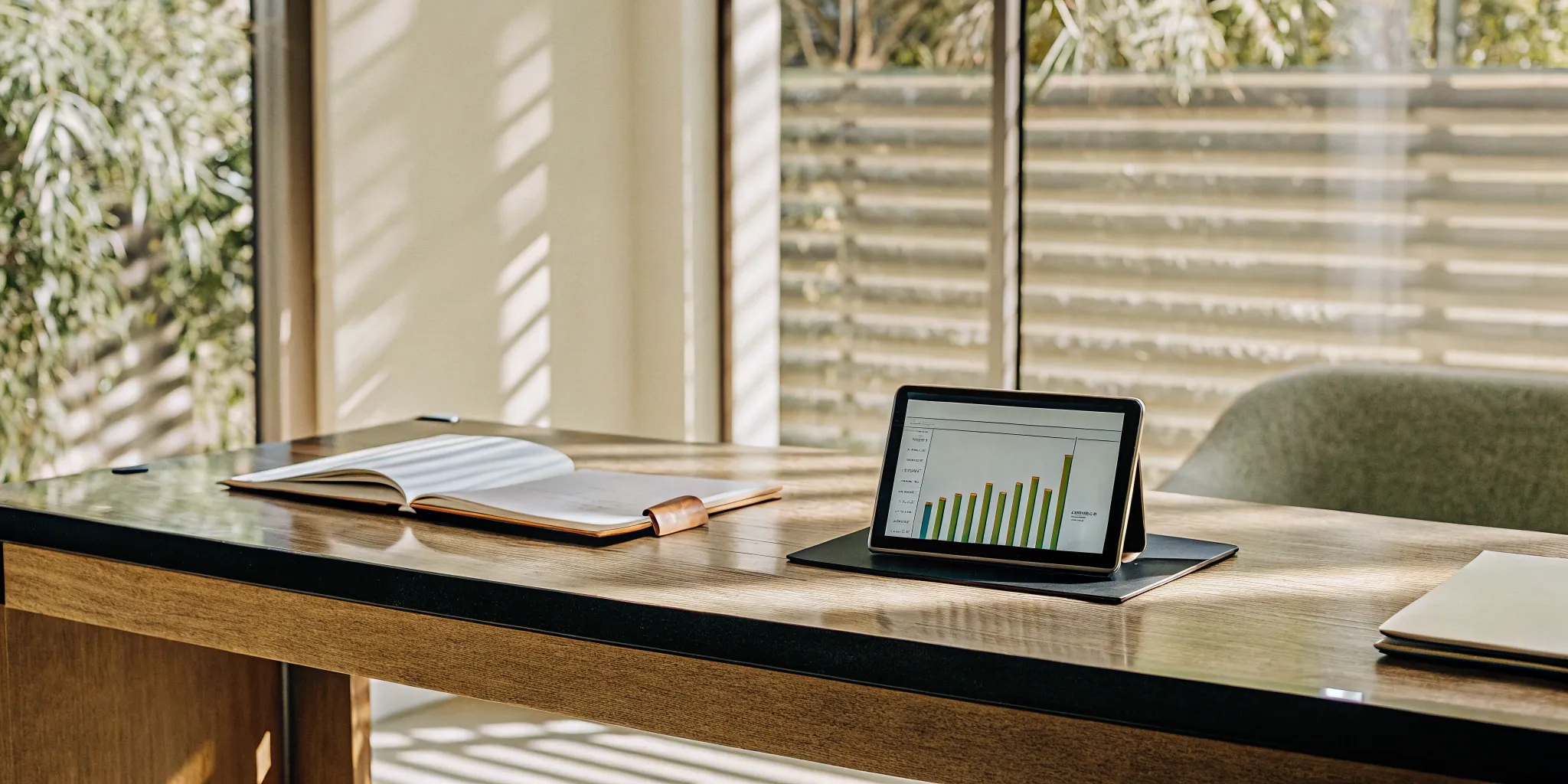 Chargeback accounting graph on a tablet.