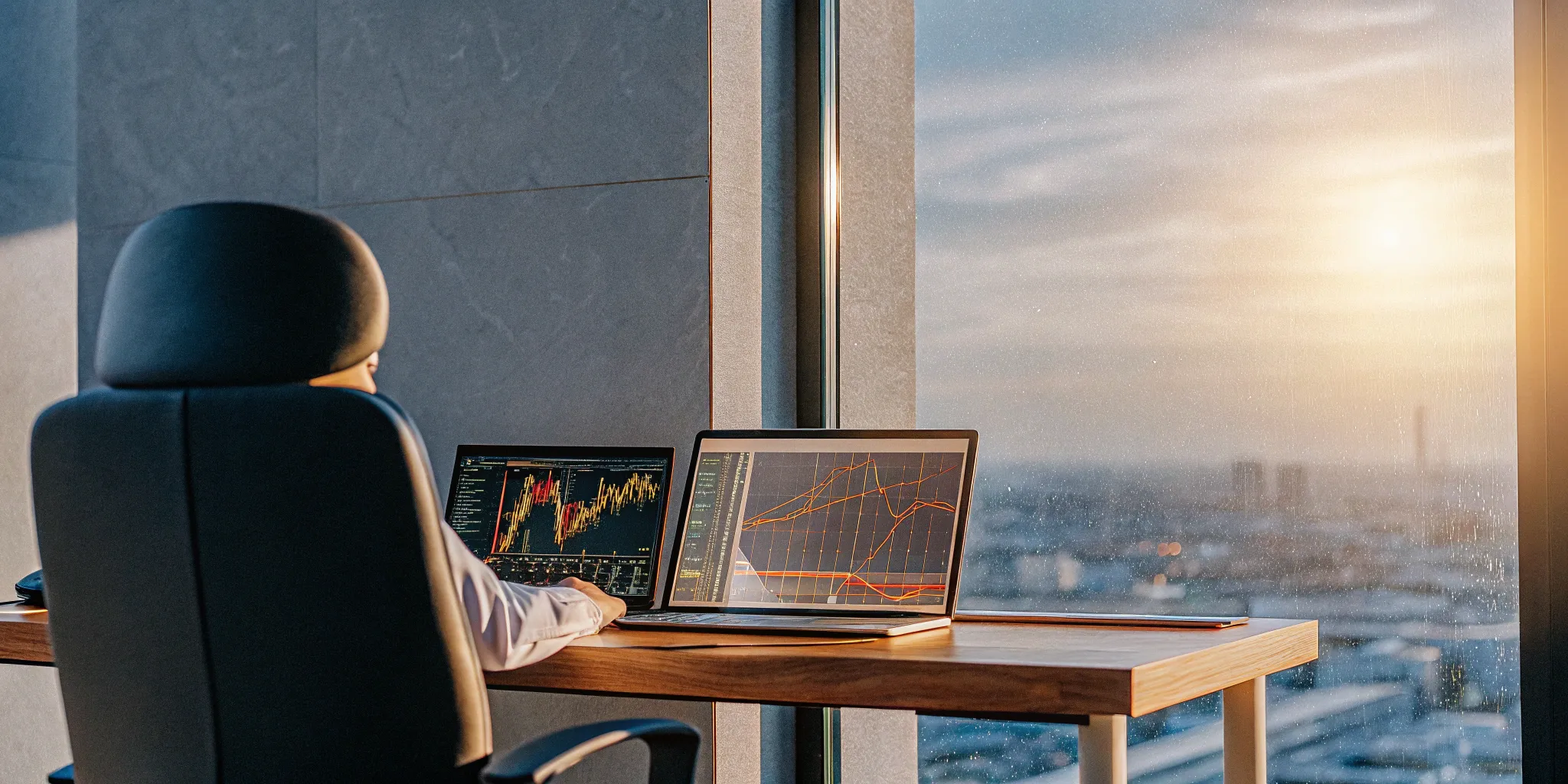 Accounting software and Salesforce integration on dual monitors.