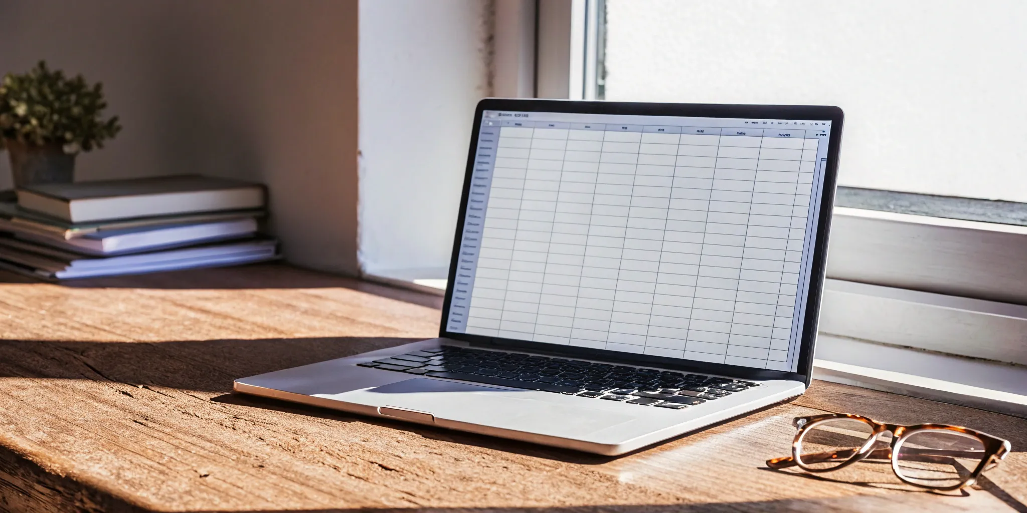 Rev rec accounting spreadsheet on a laptop.