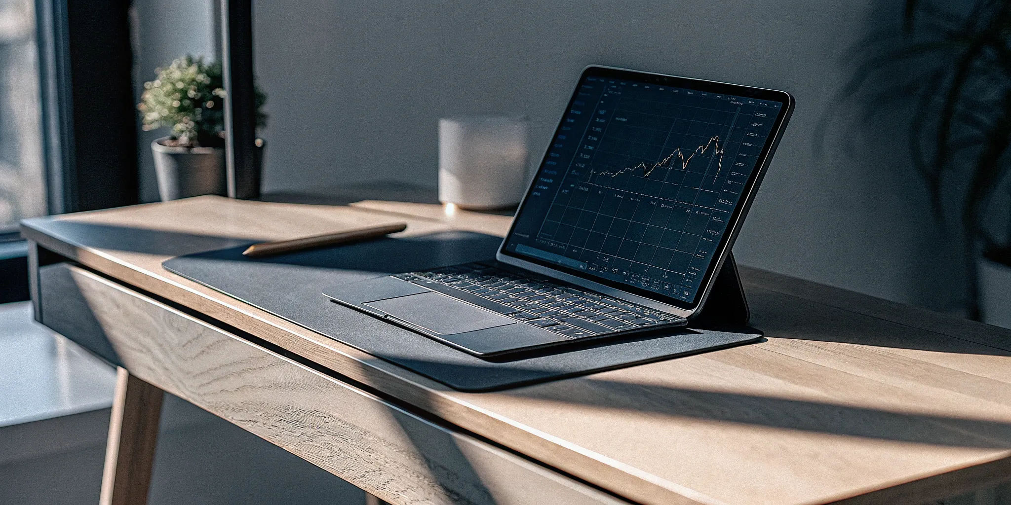 Salesforce accounting software analytics displayed on a laptop.