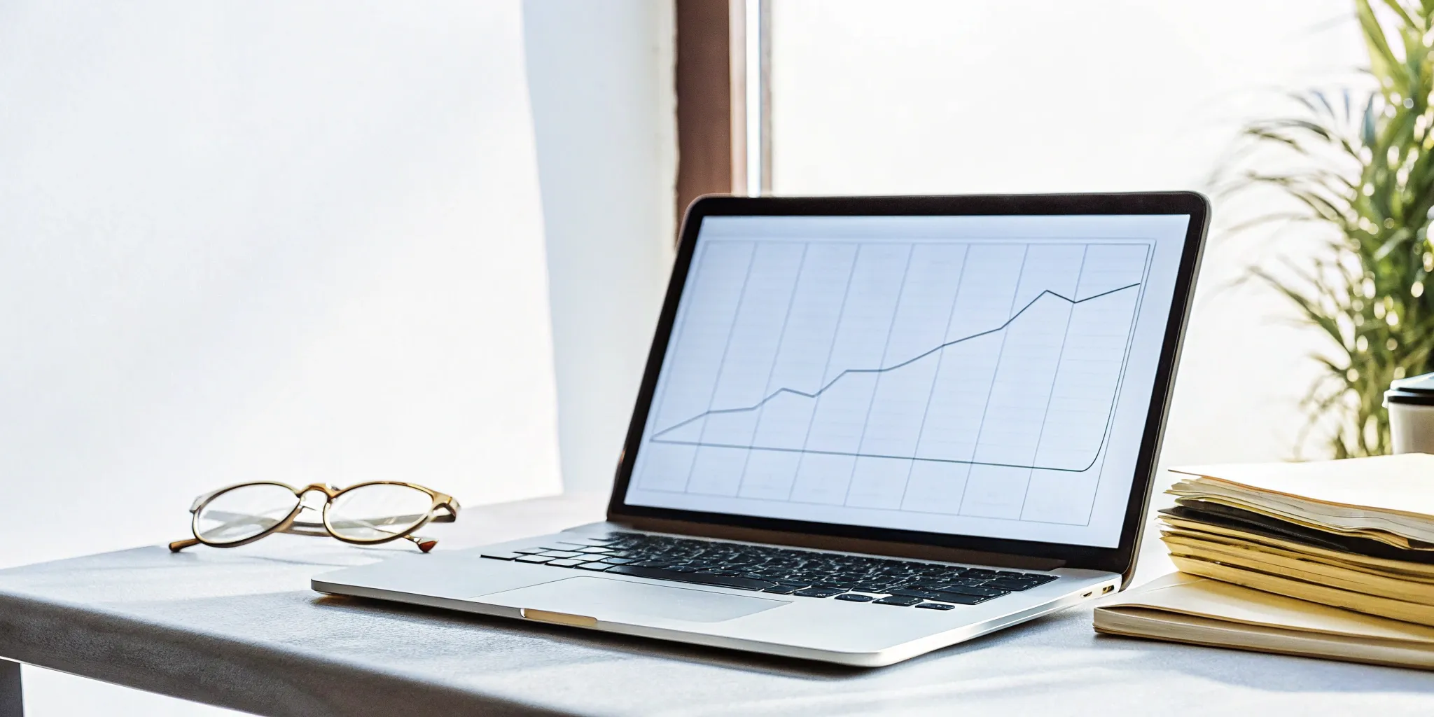 Laptop with upward-trending graph representing deferred subscription revenue.