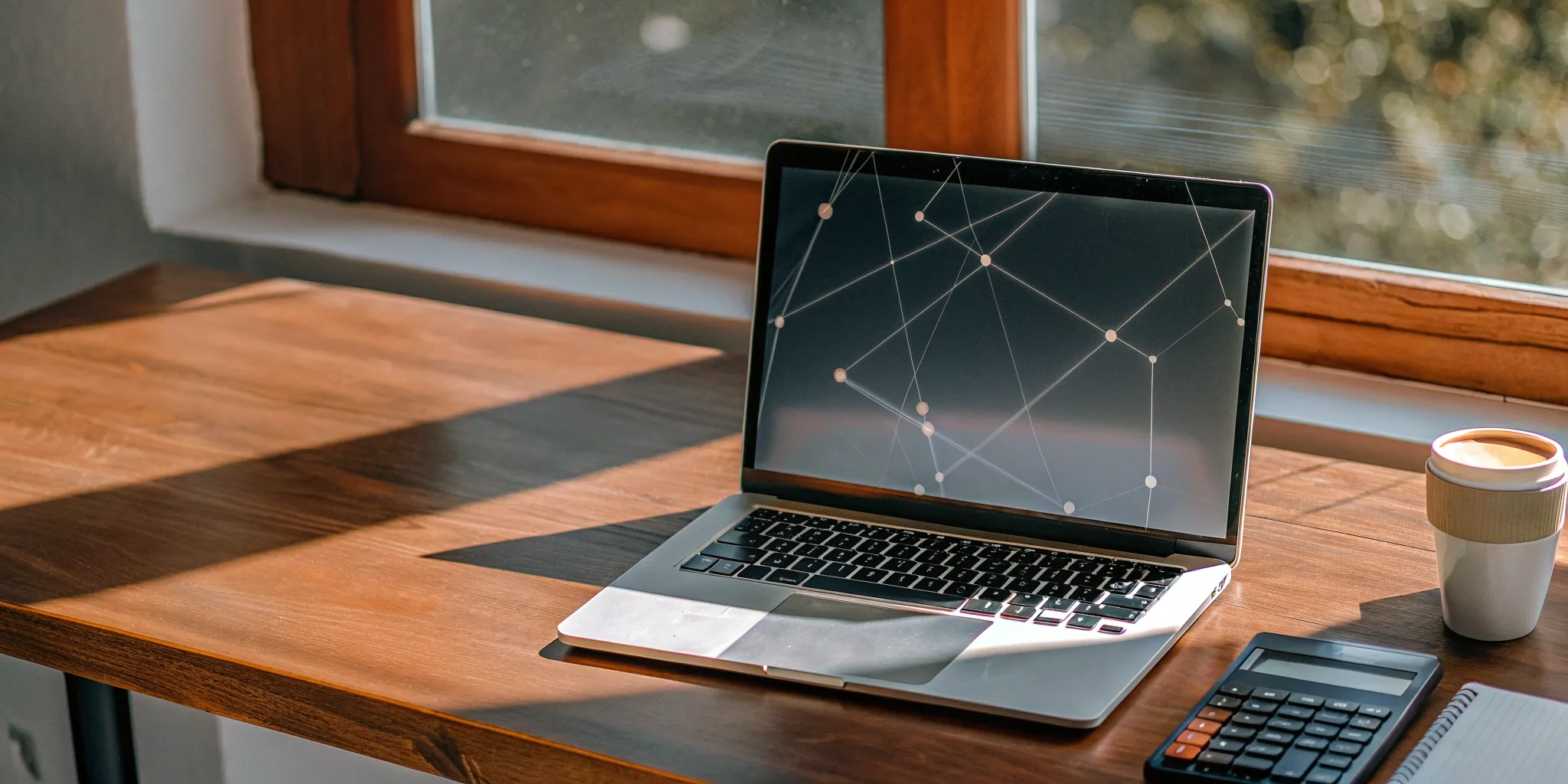 NetSuite and Stripe integration tools on a desk with a laptop, calculator, and notebook.