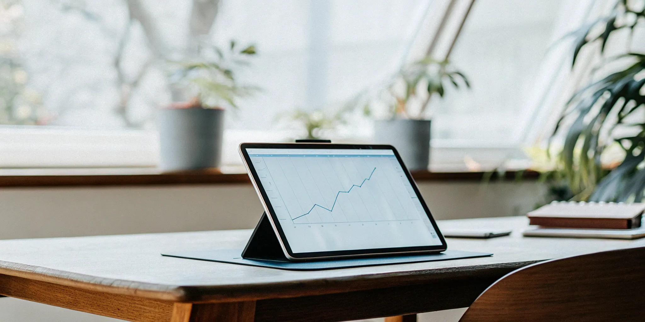 ARR vs. bookings graph on a tablet.