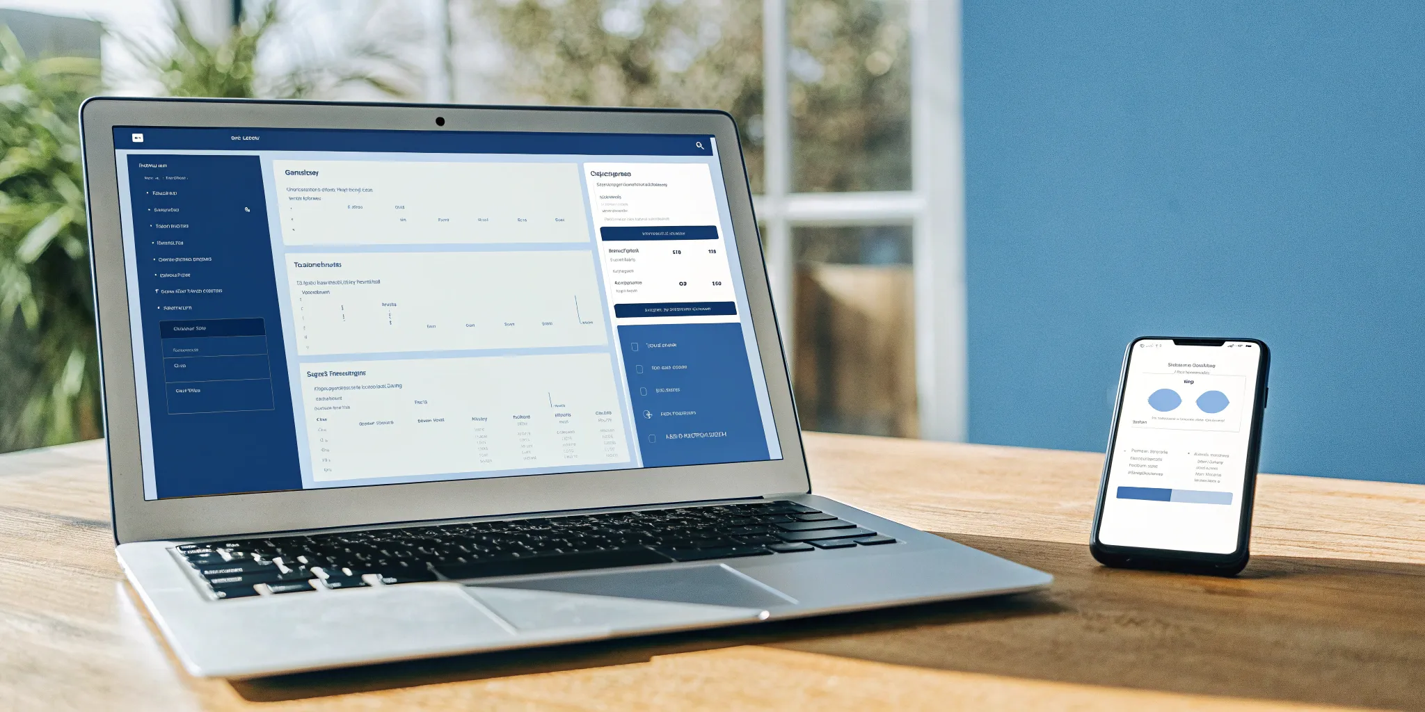 NetSuite and Shopify integration dashboard on laptop and smartphone.