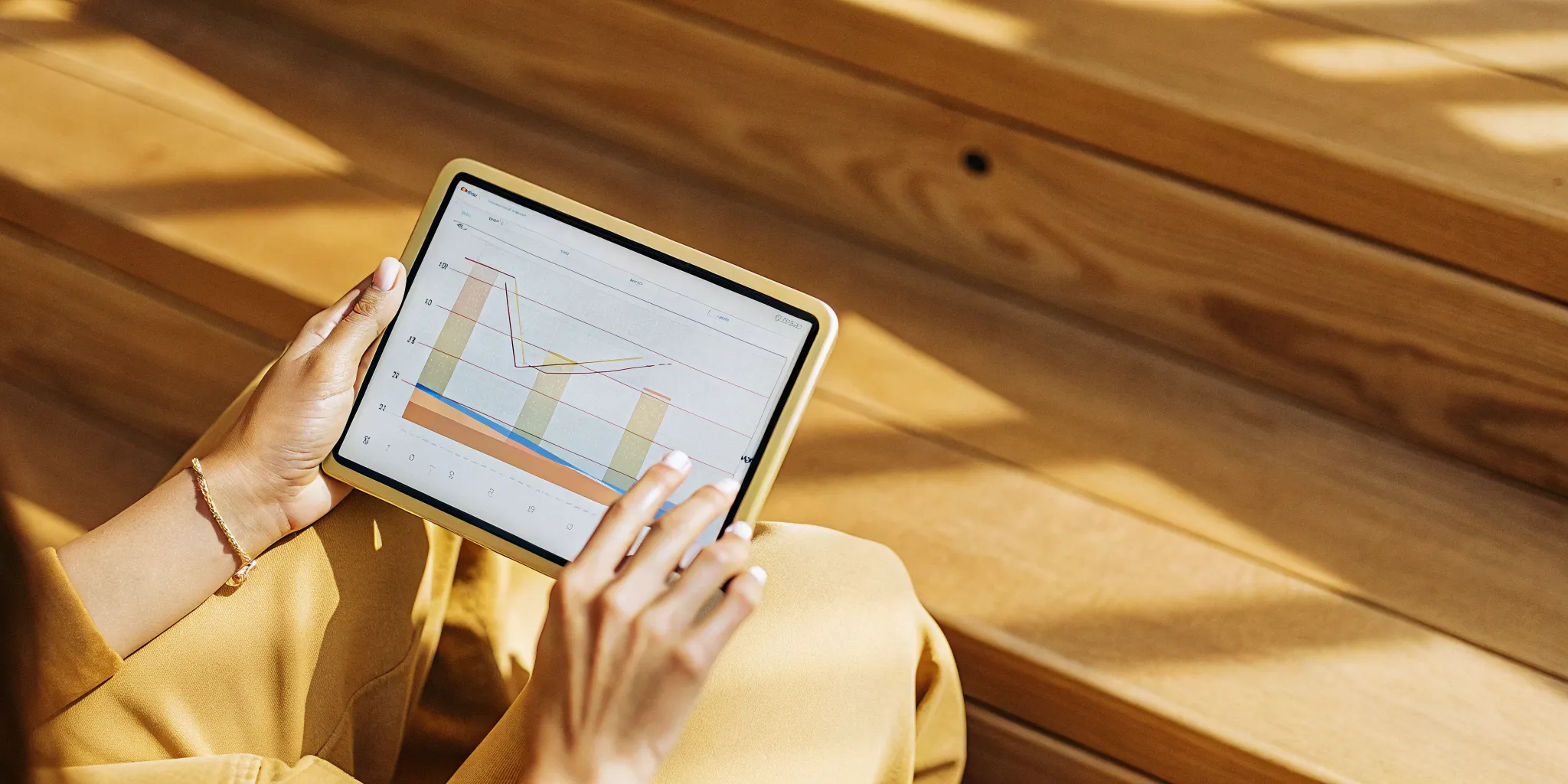 Stripe balance transaction data on a tablet.