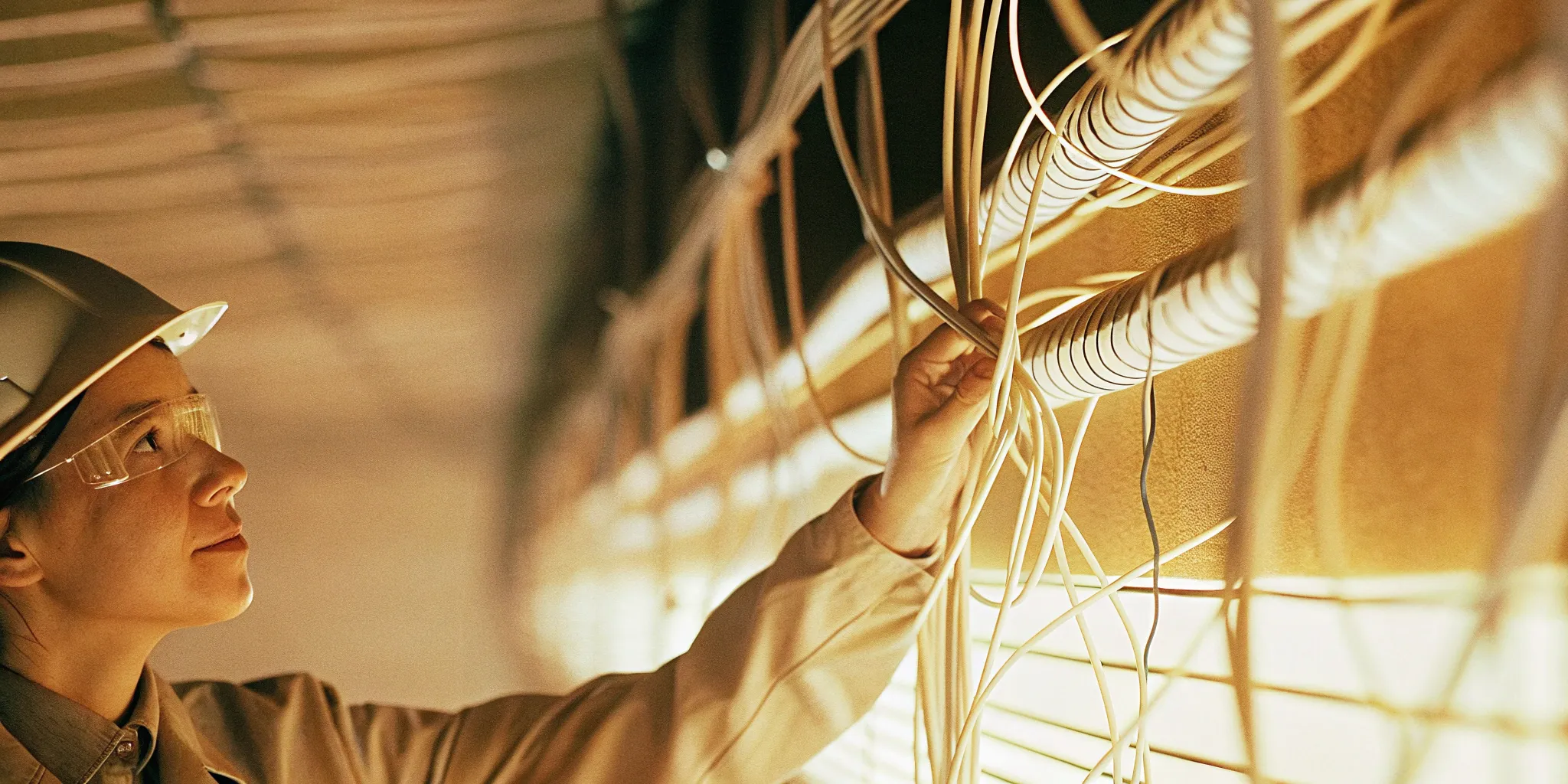 Technician checks telecom cables to prevent revenue loss.