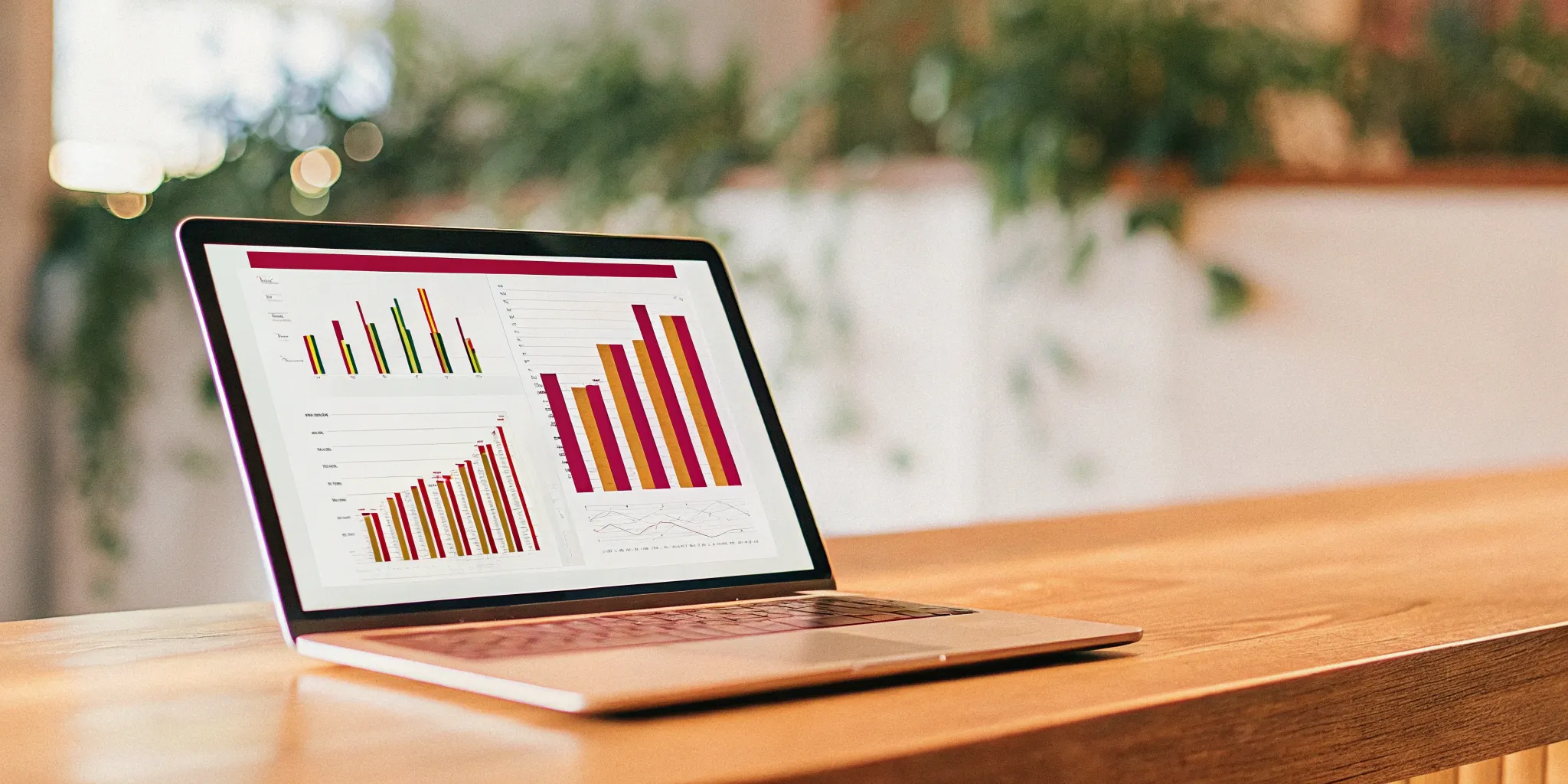 Google Play sales report charts and graphs on a laptop.