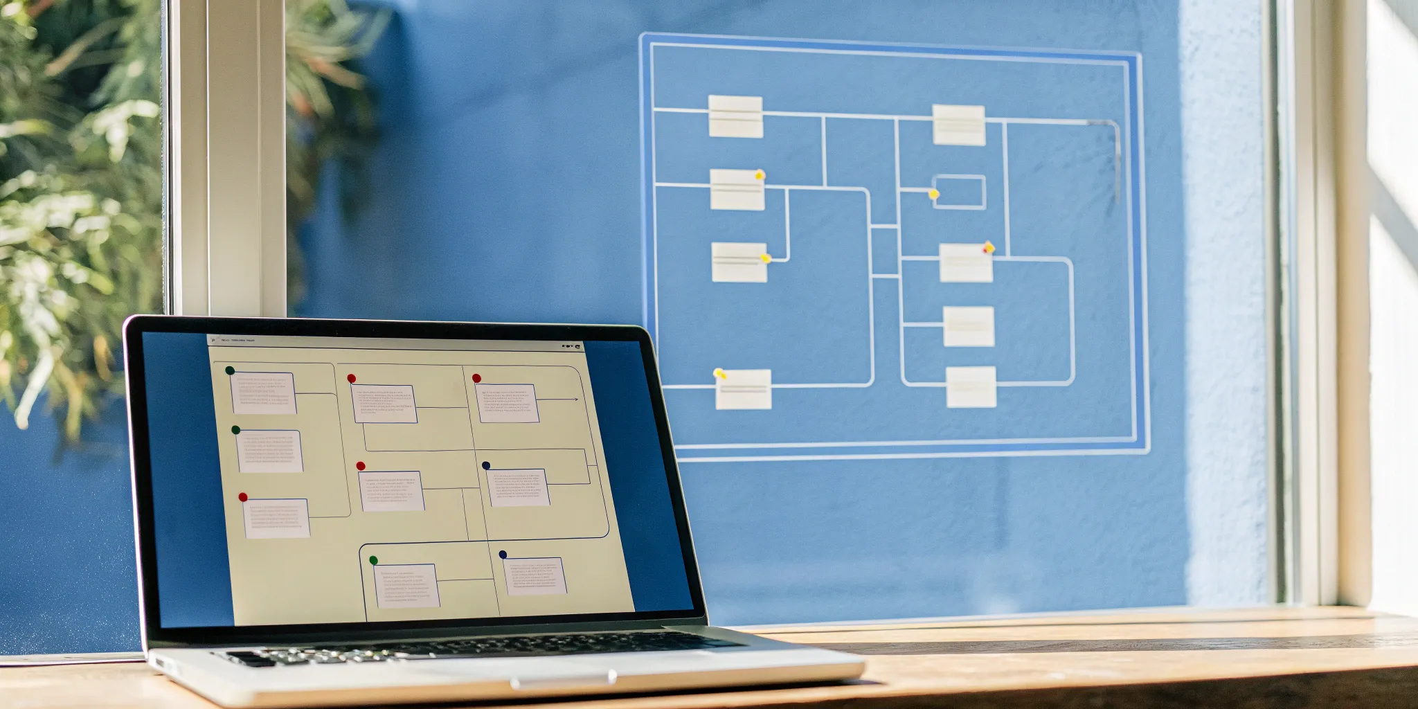 Recurly-NetSuite integration data flow chart on a laptop.