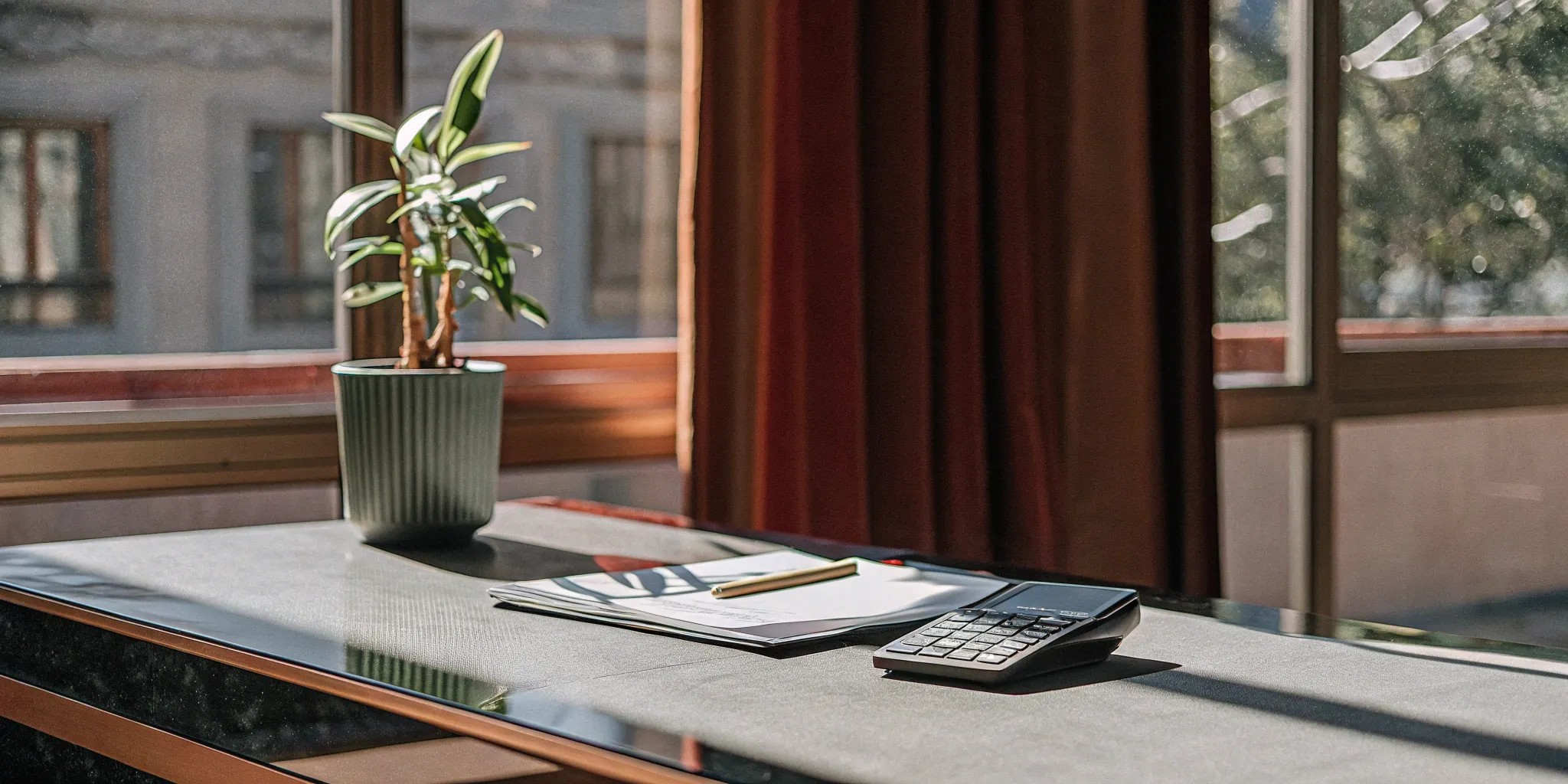 Calculator, documents, and pencil on desk. Pro rata revenue tools.